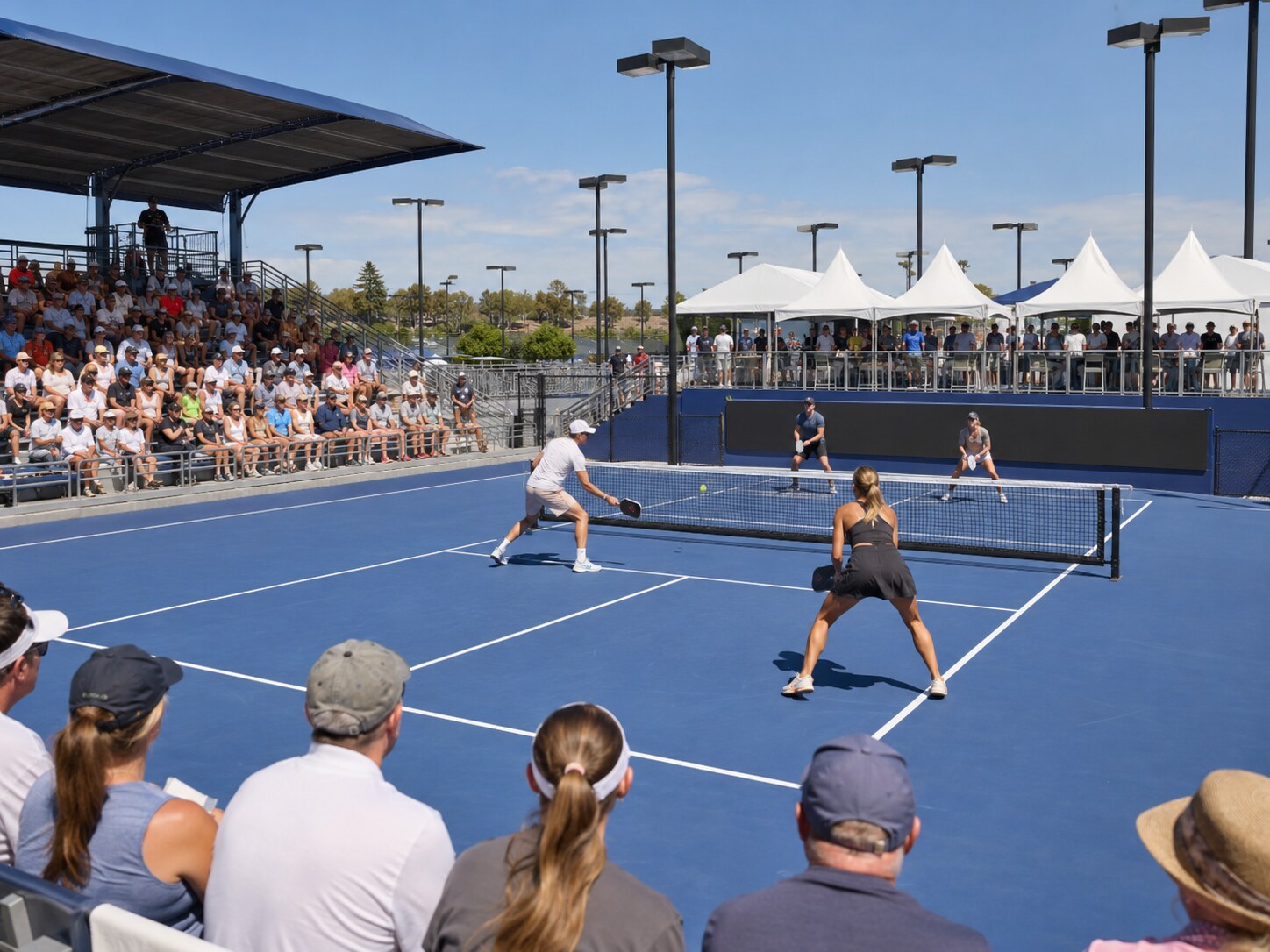 Mixed doubles pickleball tournament in action